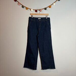 OAT dark wash wide leg jeans